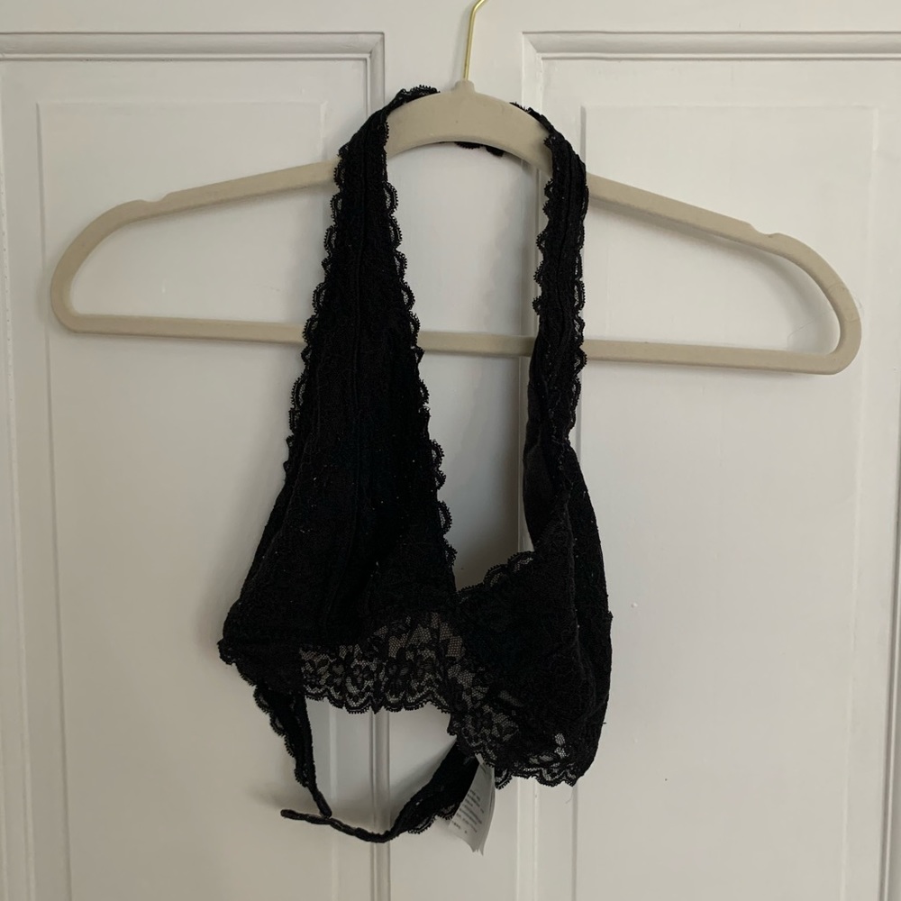Black Lace Halter Hollister Bralette